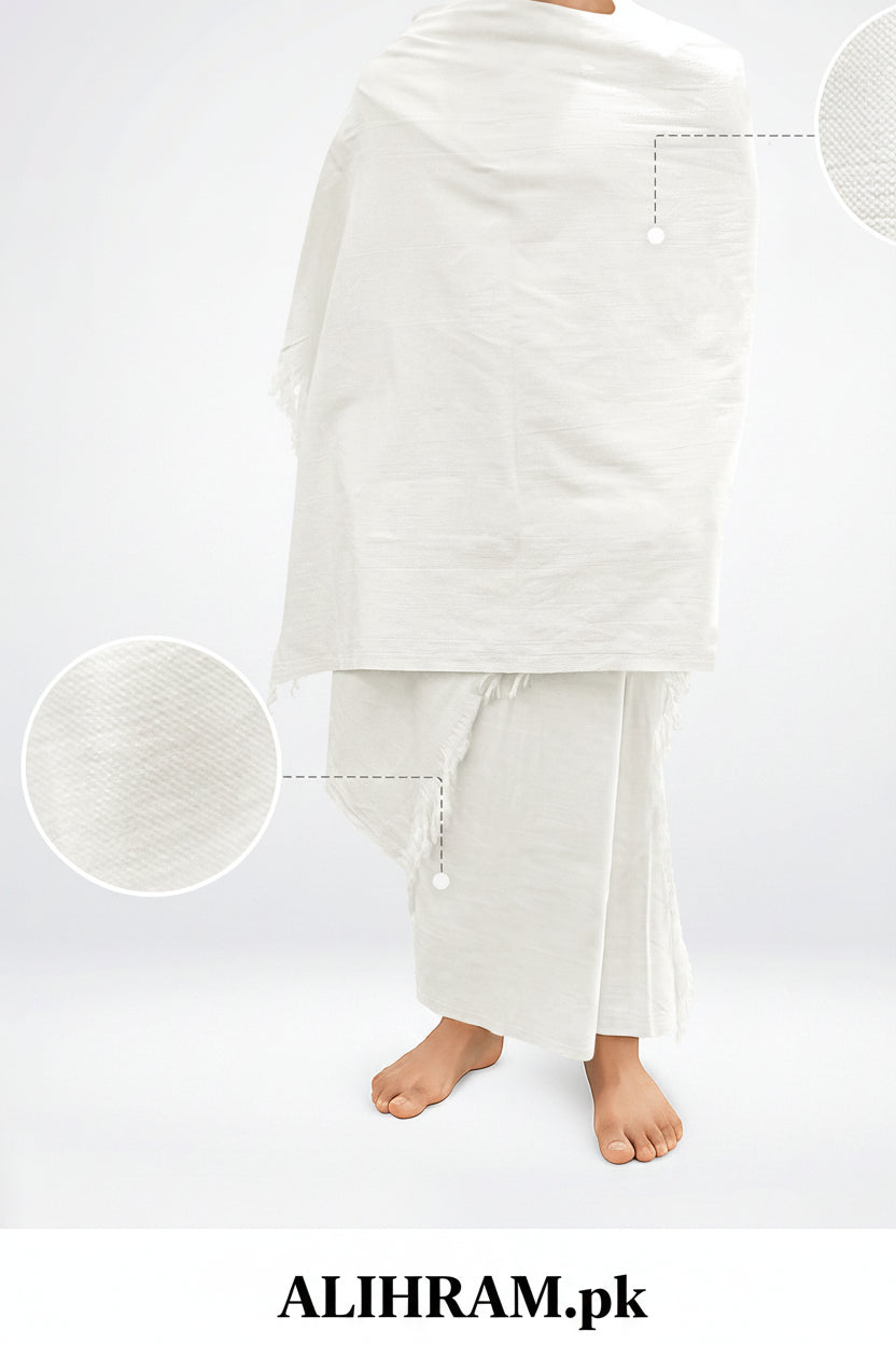 Premium Terry Cotton Ihram 2 Pcs Set 100% Soft Cotton Ahram