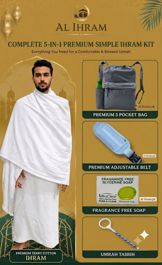 Premium 5 In 1 Simple Ihram Kit