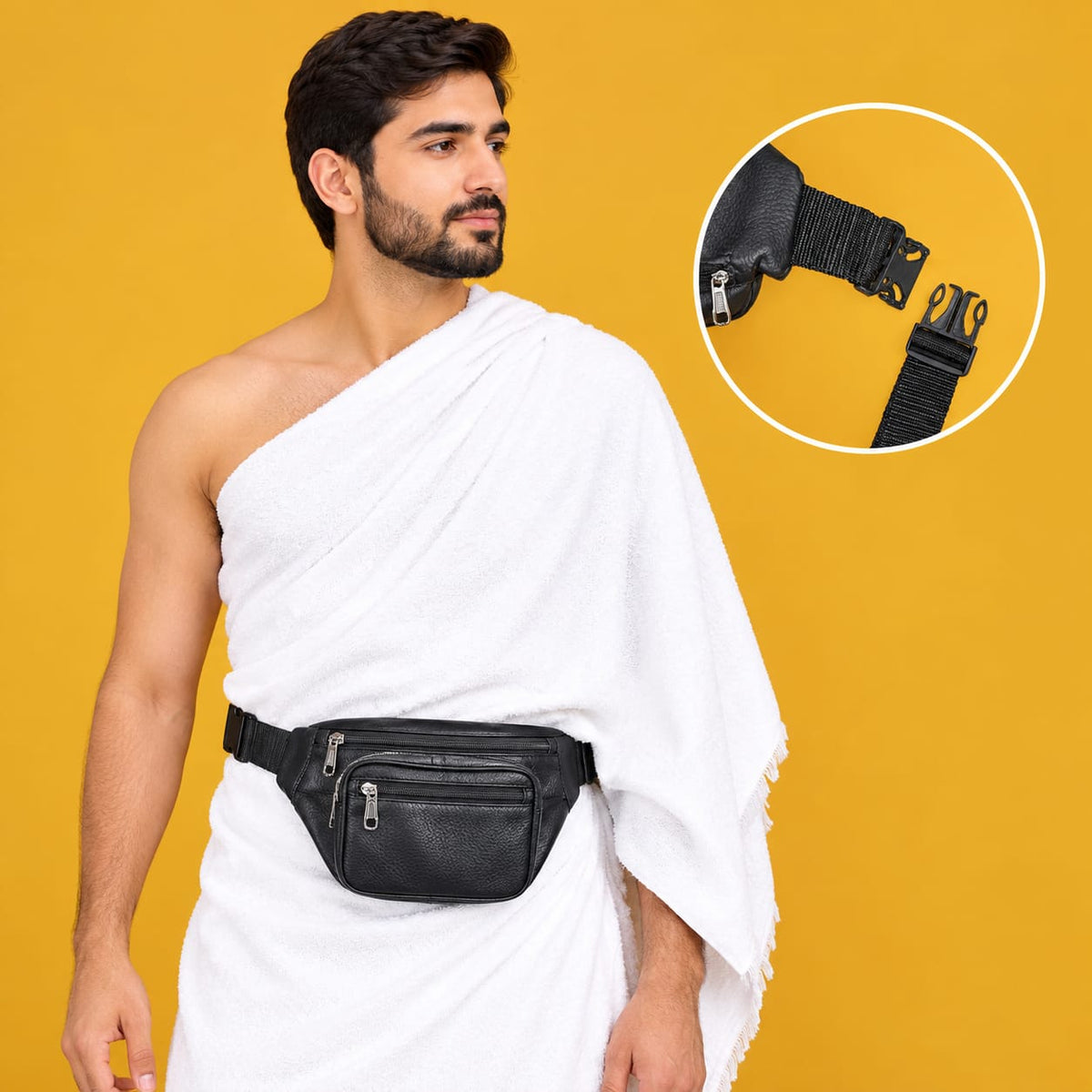 Ihram Leather Belt Bag